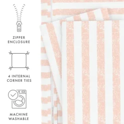 Duvets-Kirkland's Home Pink Rugged Stripe 2-Pc. Twin Duvet Cover Set Pink/White