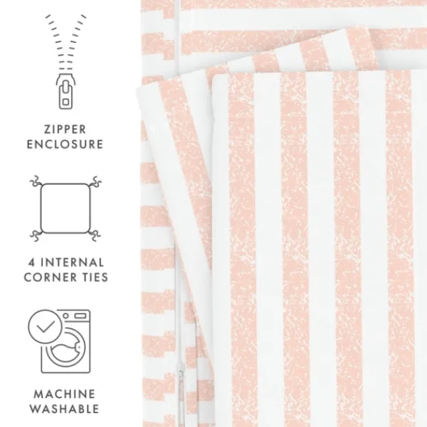 Duvets-Kirkland's Home Pink Rugged Stripe 2-Pc. Twin Duvet Cover Set Pink/White