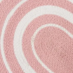 Kitchen & Floor Mats-Kirkland's Home Pink Striped Heart Pet Bowl Mat Pink/White