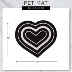 Kitchen & Floor Mats-Kirkland's Home Pink Striped Heart Pet Bowl Mat Pink/White