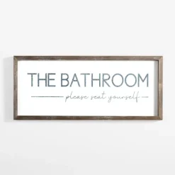 Wall Quotes & Signs-Kirkland's Home Please Seat Yourself Framed Wall Plaque White/Black