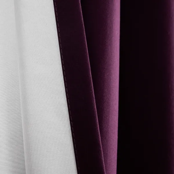 Curtains & Drapes-Kirkland's Home Plum Absolute Blackout Curtain Panel Set, 84 In. Purple