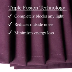 Curtains & Drapes-Kirkland's Home Plum Absolute Blackout Curtain Panel Set, 84 In. Purple