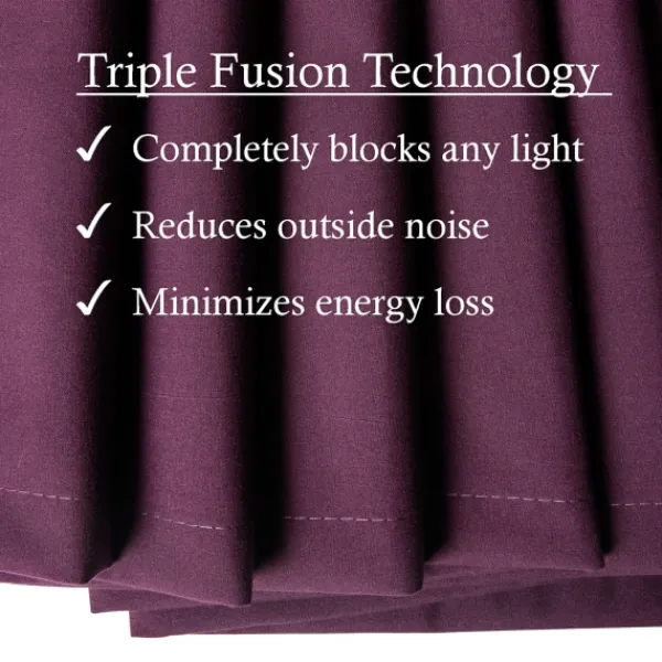 Curtains & Drapes-Kirkland's Home Plum Absolute Blackout Curtain Panel Set, 84 In. Purple