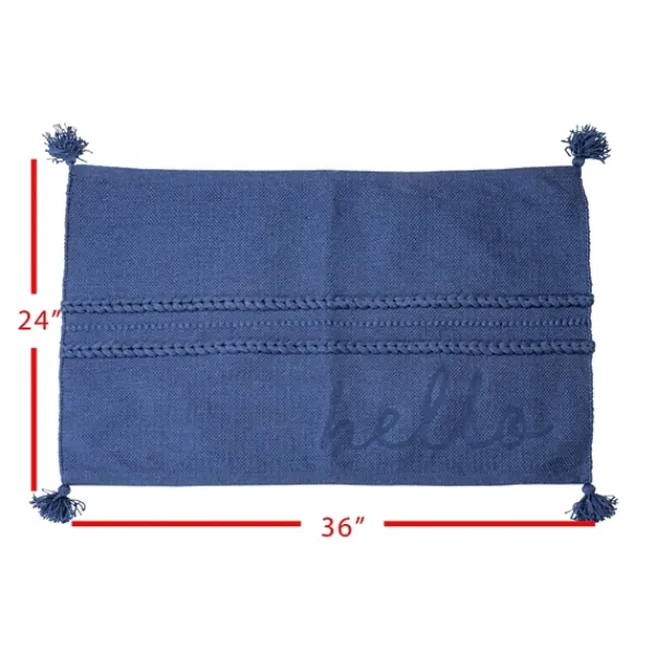 Outdoor Rugs-Kirkland's Home Polyester Cross Stripe Outdoor Area Rug Blue