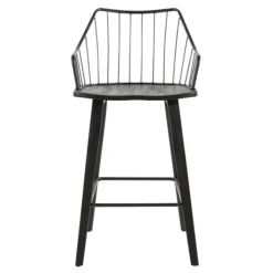 Bar Stools & Counter Height Stools-Kirkland's Home Poplar Wood Swivel Counter Stool Black