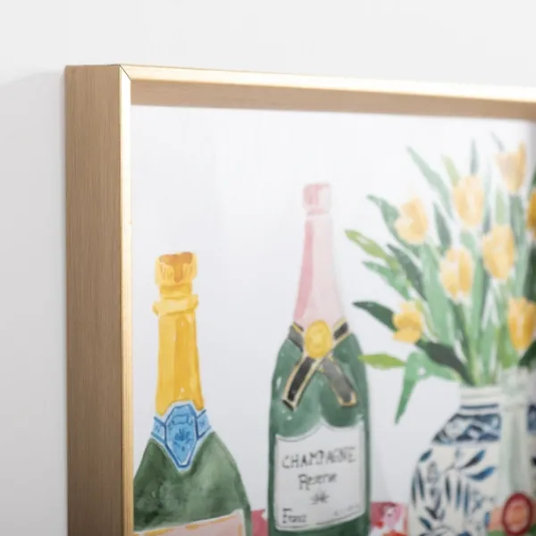 Framed Art-Kirkland's Home Popping Champagne Bottles Framed Art Print Pink/Green/Multi