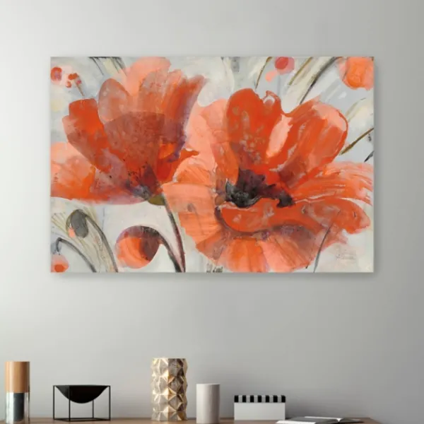 Canvas Art-Kirkland's Home Popping Poppies Canvas Art Print, 48X32 In. Orange/White
