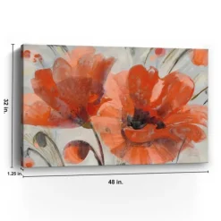 Canvas Art-Kirkland's Home Popping Poppies Canvas Art Print, 48X32 In. Orange/White