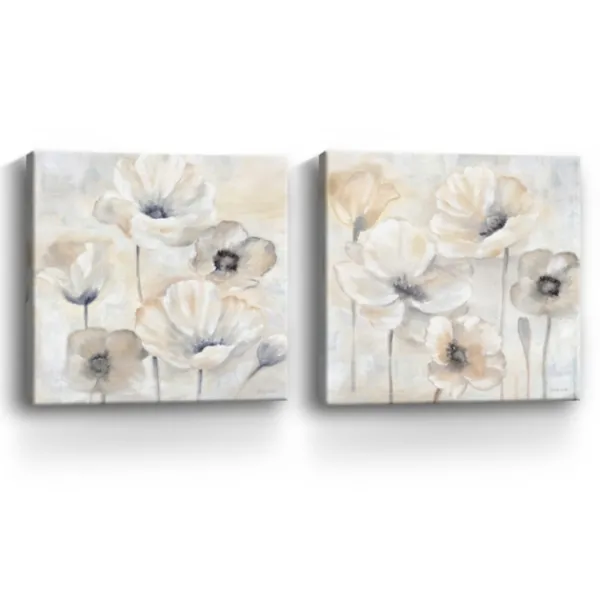 Canvas Art-Kirkland's Home Poppy Garden 2-Pc. Canvas Art Set, 30X30 In. Gray