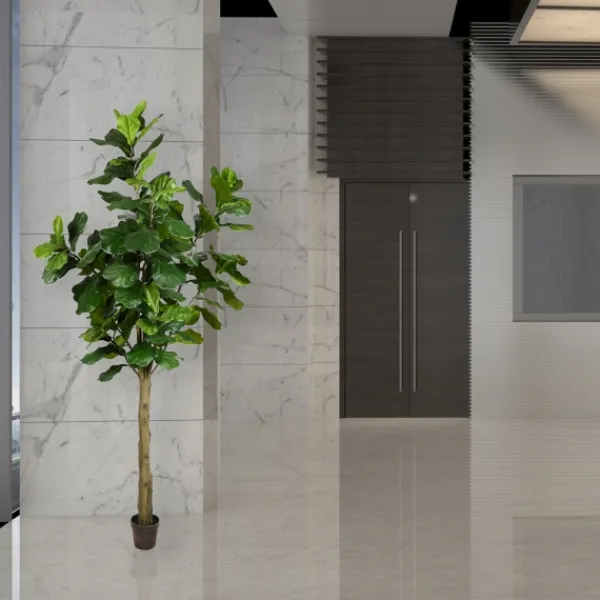 Trees & Topiaries-Kirkland's Home Potted Fiddle Leaf Fig Tree, 8 Ft.
