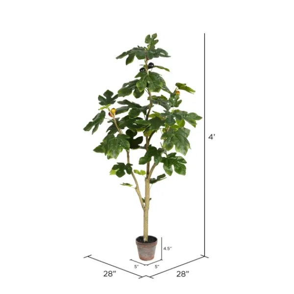 Trees & Topiaries-Kirkland's Home Potted Fig Fruit Tree, 4 Ft.