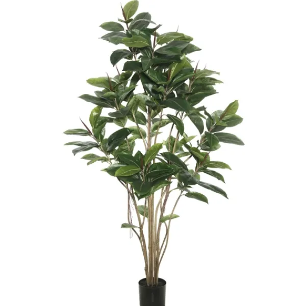 Trees & Topiaries-Kirkland's Home Potted Green Rubber Tree, 5 Ft.