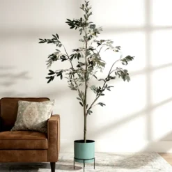 Trees & Topiaries-Kirkland's Home Potted Olive Branch Tree, 6 Ft.