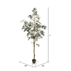 Trees & Topiaries-Kirkland's Home Potted Olive Tree, 7 Ft.