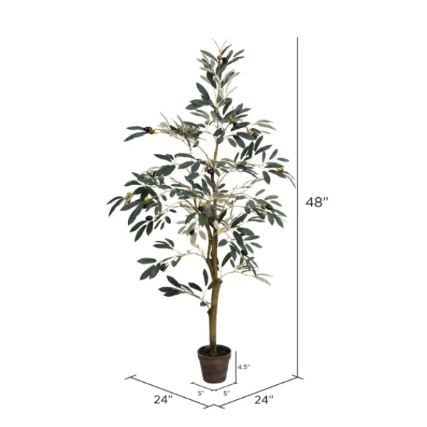 Trees & Topiaries-Kirkland's Home Potted Olive Tree, 4 Ft.