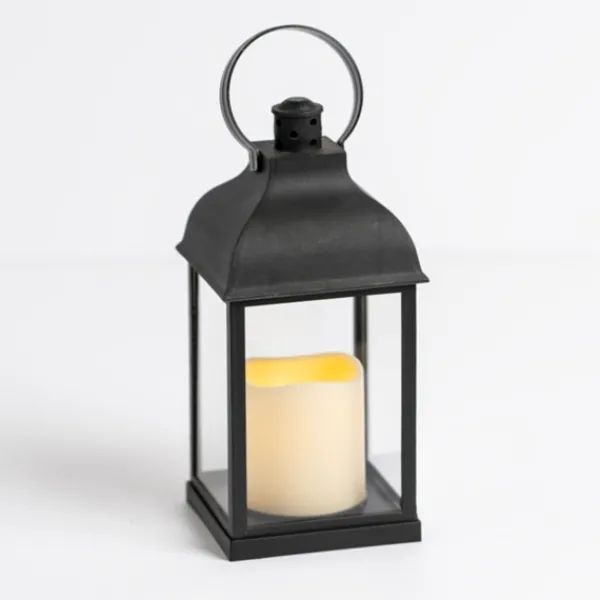 Lanterns-Kirkland's Home Pre-Lit Matte Ring Led Lantern Black