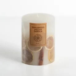 Candles-Kirkland's Home Pressed Citrus Unscented Pillar Candle, 3X4 In. White