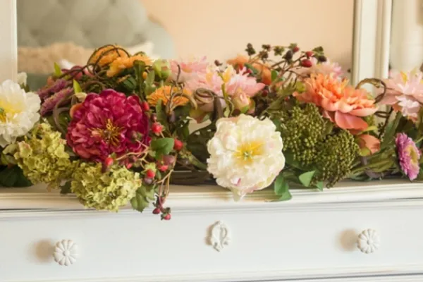 Arrangements & Greenery-Kirkland's Home Pretty Peony Garden Mix Arrangement Pink/Green/Orange/Purple