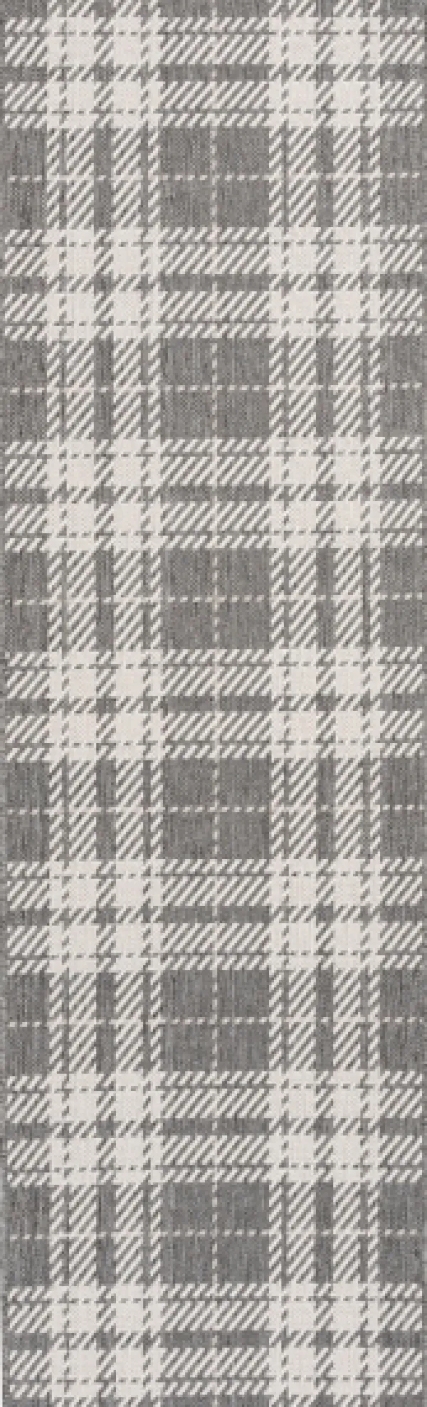 Outdoor Rugs-Kirkland's Home Priya Plaid Indoor/Outdoor Area Rug, 2X7 Gray