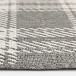 Outdoor Rugs-Kirkland's Home Priya Plaid Indoor/Outdoor Area Rug, 2X7 Gray