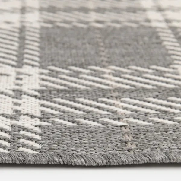 Outdoor Rugs-Kirkland's Home Priya Plaid Indoor/Outdoor Area Rug, 2X7 Gray