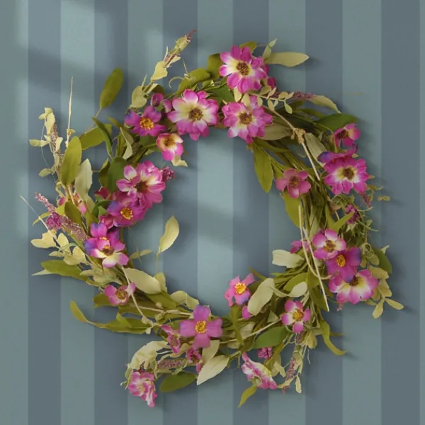 Wreaths-Kirkland's Home Purple Daisy And Lavender Wreath Purple/Green