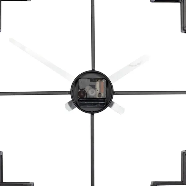 Clocks-Kirkland's Home Quatrefoil Iron Cut-Out Wall Clock Black