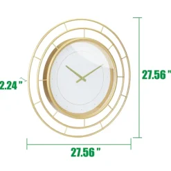 Clocks-Kirkland's Home Radial Wire Metal Wall Clock Gold