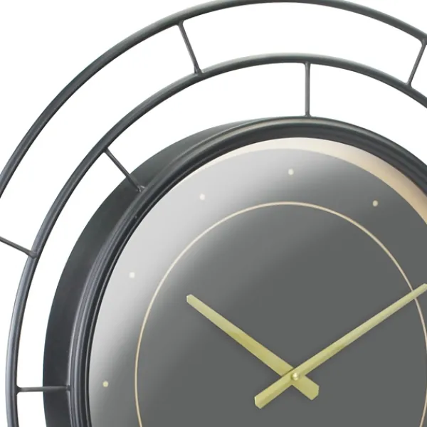 Clocks-Kirkland's Home Radial Wire Metal Wall Clock Black