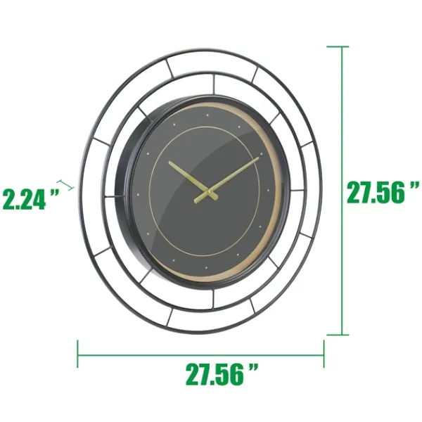 Clocks-Kirkland's Home Radial Wire Metal Wall Clock Black
