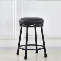 Bar Stools & Counter Height Stools-Kirkland's Home Radnor Cafe Swivel Stool Black
