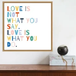 Wall Quotes & Signs-Kirkland's Home Rainbow Words I Framed Canvas Art Print Multi