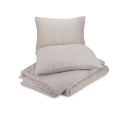 Duvets-Kirkland's Home Raised Chevron 3-Pc. Queen Duvet Set Gray