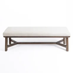 Benches & Ottomans-Kirkland's Home Randi Upholstered Bench Ivory