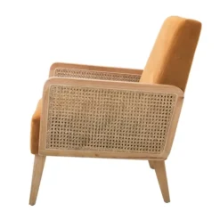 Accent Chairs-Kirkland's Home Rattan Accent Chair Yellow