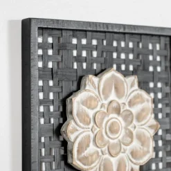 Wall Plaques-Kirkland's Home Rattan Medallion Wall I Plaque Black