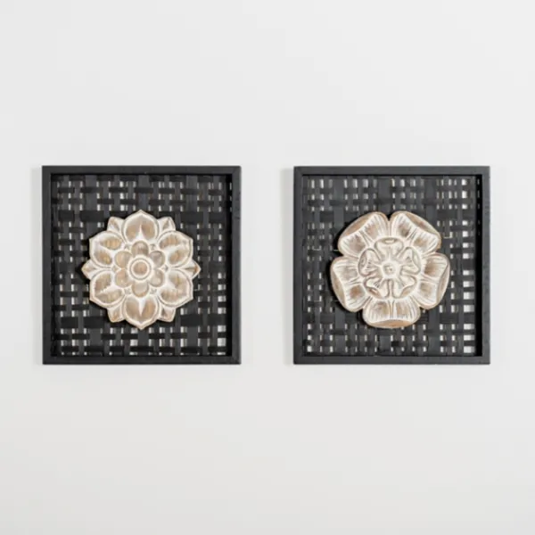 Wall Plaques-Kirkland's Home Rattan Medallion Wall I Plaque Black