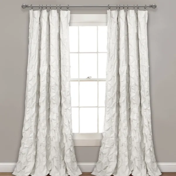 Curtains & Drapes-Kirkland's Home Ravello Pintuck Curtain Panel, 84 In. White