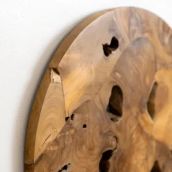 Wall Plaques-Kirkland's Home Raw Teak Root Medallion Wall Plaque Brown