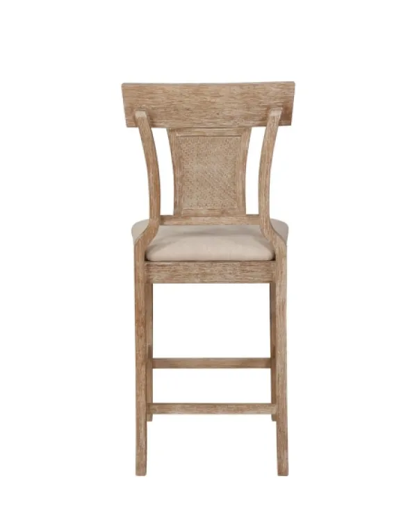 Bar Stools & Counter Height Stools-Kirkland's Home Ray With Gray Wash Finish Counter Stool Brown