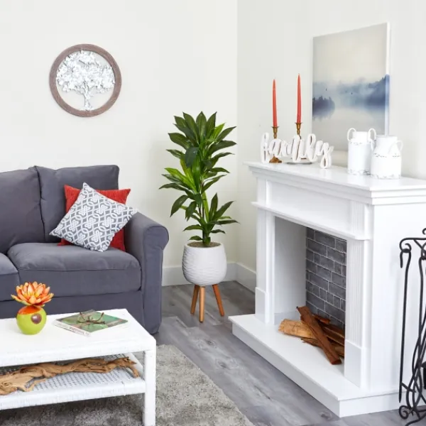 Trees & Topiaries-Kirkland's Home Real Touch Dracaena In Mossy Tripod Planter