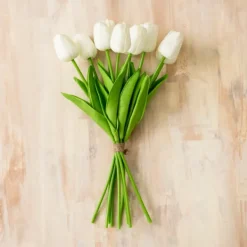 Stems & Bouquets-Kirkland's Home Real Touch Tulip Bouquet White