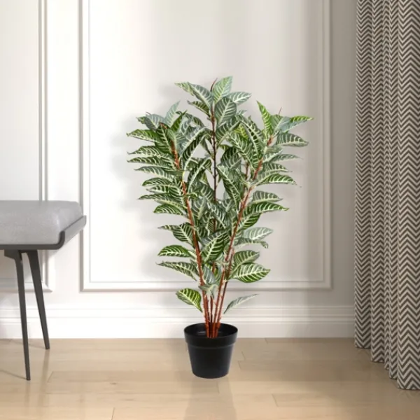 Trees & Topiaries-Kirkland's Home Real Touch Zebra Plant In Nursery Planter