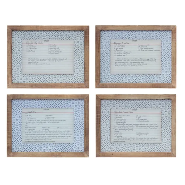 Wall Quotes & Signs-Kirkland's Home Recipe Card Wall Plaques, Set Of 4 Blue/White