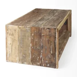 Coffee Tables-Kirkland's Home Reclaimed Natural Wood Distressed Coffee Table