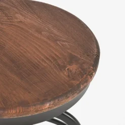 Bar Stools & Counter Height Stools-Kirkland's Home Reclaimed Pine Wood Adjustable Counter Stool Black/Brown