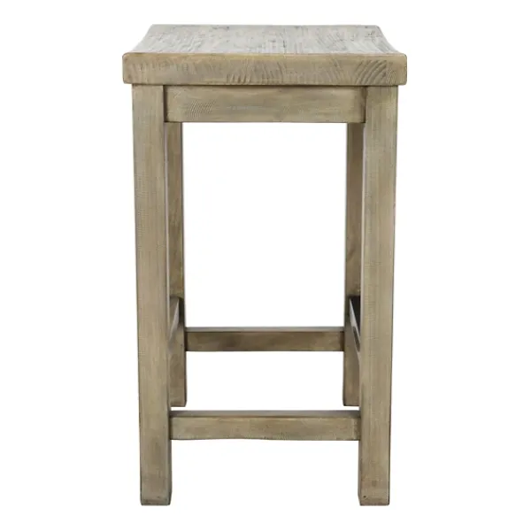 Bar Stools & Counter Height Stools-Kirkland's Home Reclaimed Pine Wood Counter Stool Gray