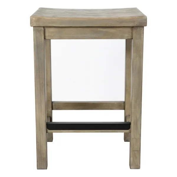 Bar Stools & Counter Height Stools-Kirkland's Home Reclaimed Pine Wood Counter Stool Gray
