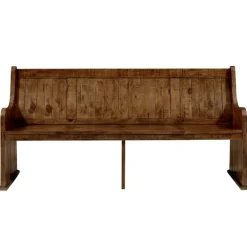 Dining Chairs-Kirkland's Home Reclaimed Pine Wood High Back Pew Dining Bench Brown